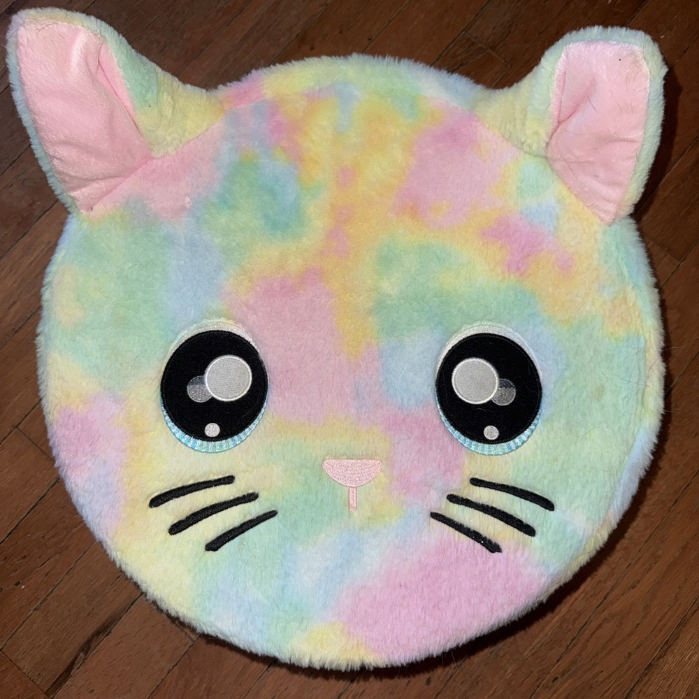 Na Na Na Surprise Rainbow Kitty Cat Storage Case Pastel Tie-Dye Plush Zipper